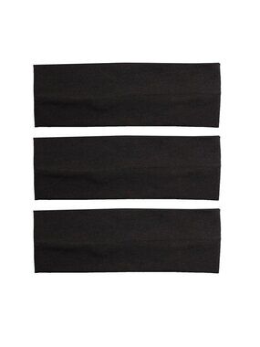 Women's Black 3 PCS Cotton Non Slip Hair Bands Sweat Thick Hair Accessories